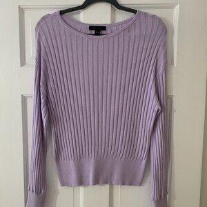 ANN TAYLOR Ribbed long Sleeve Sweater In Lavender size medium